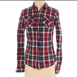 Mossimo Supply Co Long Sleeve Button-Down Plaid Xs